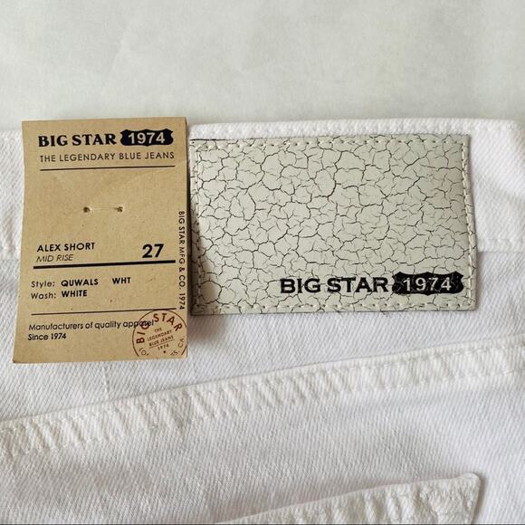 Big Star | Alex Short Mid Rise White Jean Shorts NWT - Picture 4 of 8
